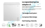 Ficha técnica Congelador horizontal - INFINITON CH-20H85BEH, 198 l, 85 cm, Blanco - Imagen 5