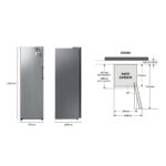Ficha técnica Congelador vertical - SAMSUNG RZ32A7485S9/EF, 323 l, 191,2 cm, Inox - Imagen 2