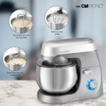 CLATRONIC Amasadora - CLATRONIC KM 3709, 1000 W, Totalmente variable velocidades, Gris - Imagen 3