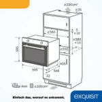 Horno multifunción - EXQUISIT EBE 76-7-H-020, Integrable, Ninguno, 76 l, 595 mm, Blanco - Imagen 6