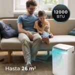 CECOTEC Aire acondicionado portátil - CECOTEC ForceClima 12600 Soundless Heating, 12000 fg/h, 3 velocidades, 28 m², 65 dB(A), Blanco - Imagen 6