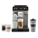 DELONGHI Cafetera express - DELONGHI ECAM 450.86.T, 19 bar, 1450 W, 0,5 l, 2 tazas, Inox + Preto