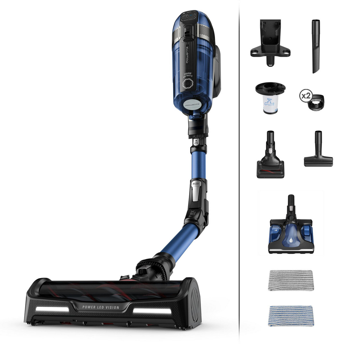 106574739_1 ROWENTA Aspirador escoba - ROWENTA RH98C0, 320 W, Potencia de succión 200 AirWatt, Depósito 0,9 l, Autonomía 45 min, Azul - Imagen 1