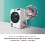 LG Secadora - LG RH90V5AV6N, Bomba de calor, 9 kg, 14 programas, Blanco - Imagen 2