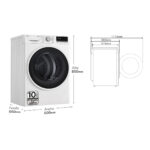 LG Secadora - LG RH90V5AV6N, Bomba de calor, 9 kg, 14 programas, Blanco - Imagen 3