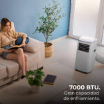 CECOTEC Aire acondicionado portátil - CECOTEC ForceClima 7400 Soundless Touch, 7000 fg/h, 2 velocidades, 15 m², 33 dB(A), 300 - Imagen 2