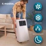 CECOTEC Aire acondicionado portátil - CECOTEC ForceClima 7400 Soundless Touch, 7000 fg/h, 2 velocidades, 15 m², 33 dB(A), 300 - Imagen 7