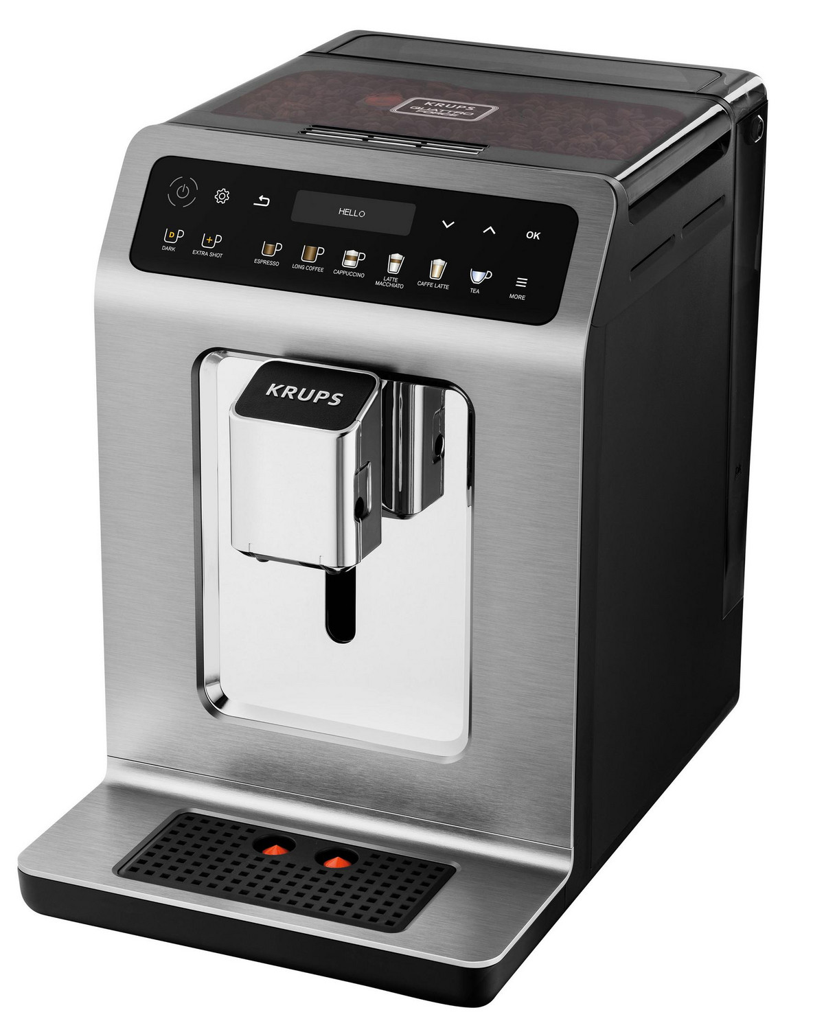 107126808_1 KRUPS Cafetera automática - KRUPS EA894T, 15 bar, 1450 W, 0,25 l, 2 tazas, Titanio - Imagen 1
