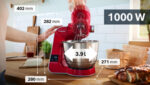 BOSCH Robot de cocina - BOSCH MUM5X720, 1000 W, 3,9 l, Rojo - Imagen 3