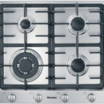 Miele Placa de gas - Miele KM 2012 G, 4 zonas, Gas natural, 65 cm, Función GasStop, Acero inoxidable