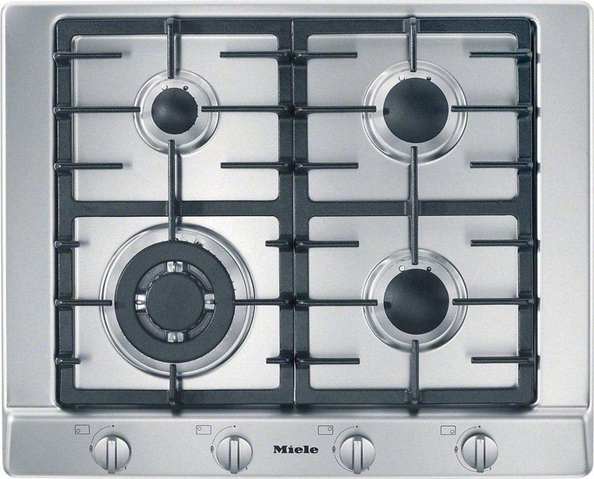 1083222_1 Miele Placa de gas - Miele KM 2012 G, 4 zonas, Gas natural, 65 cm, Función GasStop, Acero inoxidable - Imagen 1