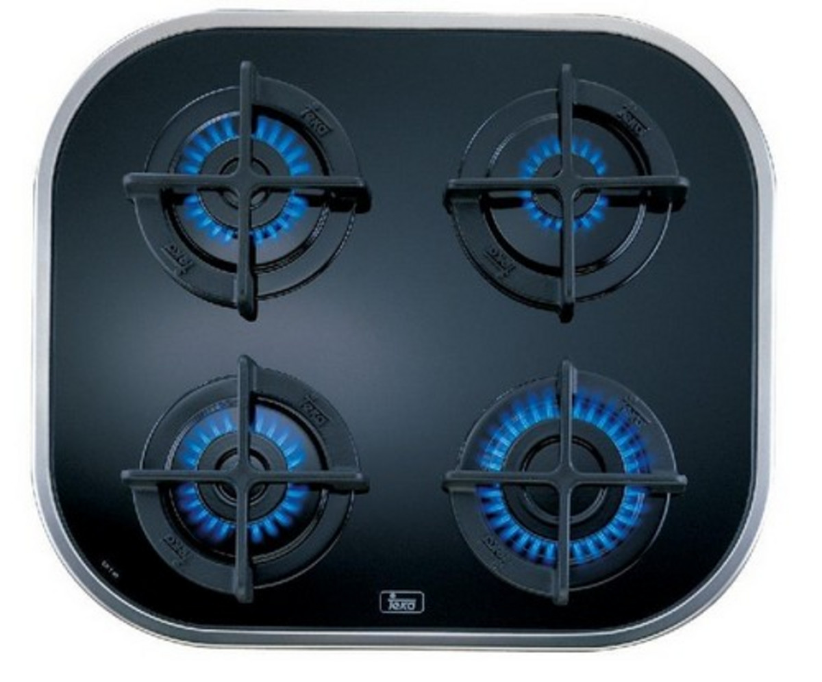 1116733_1 Teka Placa de gas - Teka 10205083 CG.1 4G-AI-AL , 4 zonas, Gas butano, Polivalente, 59 cm, Negro - Imagen 1