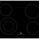 Beko Placa vitrocerámica - Beko HIC 64402E, 4 zonas, Zona grande 21 cm, Control táctil, Doble zona, 58 cm, Negro