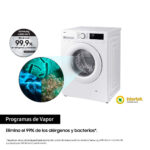 SAMSUNG Lavadora carga frontal - SAMSUNG WW90CGC04DTEEC, 9 kg, 14 programas, Blanco - Imagen 5