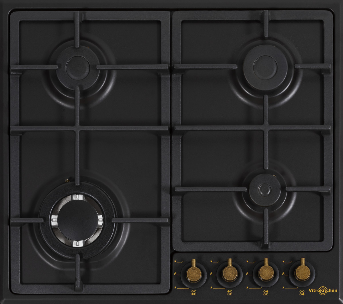 125931154_1 VITROKITCHEN Placa de gas - VITROKITCHEN EN63RB, 4 zonas, Propane/butane, 580 mm, Antracita - Imagen 1