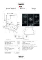 INFINITON Placa de gas - INFINITON 78GLN52, 5 zonas, Propane/butane, 500 mm, Negro - Imagen 2