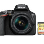 NIKON Cámara digital - NIKON D3500 AF-P 18-55mm F3.5-5.6G VR + 32GB SD, 18 megapixel, Full HD 1080p, Negro
