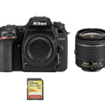 NIKON Cámara digital - NIKON D7500 AF-P 18-55mm F3.5-5.6G VR + 64GB SD, 18 megapixel, 4K 3840p, Multicolor