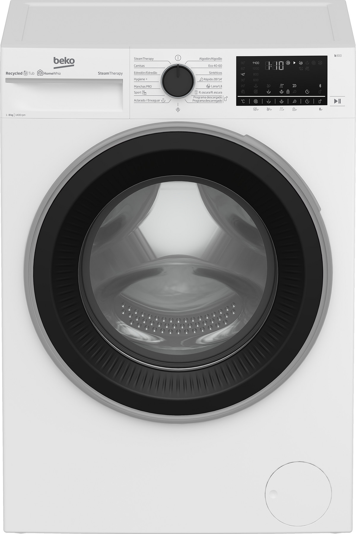 134026731_1 BEKO Lavadora carga frontal - BEKO B3WFT58415W, 8 kg, 1200 rpm, 15 programas, Negro - Imagen 1