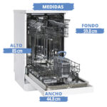 SAUBER Lavavajillas libre instalación 45 cm - SAUBER SERIE 1-DW453W V, 10 servicios, 4 programas, 44,8 cm, Blanco - Imagen 5
