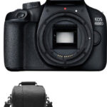 CANON Cámara digital - CANON EOS 4000D Bolsa, 18 megapixel, Full HD 1080p, Negro