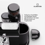 KLARSTEIN Cafetera espresso - KLARSTEIN Bella Café Espresso, 1550 W, Negro - Imagen 8