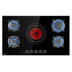 KLARSTEIN Placa de gas - KLARSTEIN MultiChef, 5 zonas, 87 cm, Negro