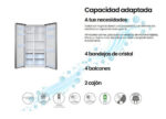 Frigorifico americano - INFINITON SBS-562A77XDC, No Frost, Altura 177 cm, Capacidad 539 l, Inox - Imagen 4