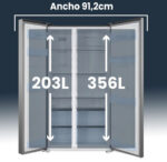 Frigorifico americano - INFINITON SBS-562A77XDC, No Frost, Altura 177 cm, Capacidad 539 l, Inox - Imagen 7