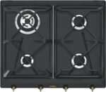 SMEG Placa de gas - SMEG 8017709233341, 4 zonas, Gas Natural, Gas Butano, Gas Propano, 10 cm, Inox