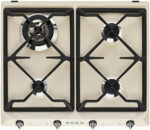 SMEG Placa de gas - SMEG SR964PGH, 4.0000 zonas, Gas NaturalGas ButanoGas Propano, 595 mm, Beige