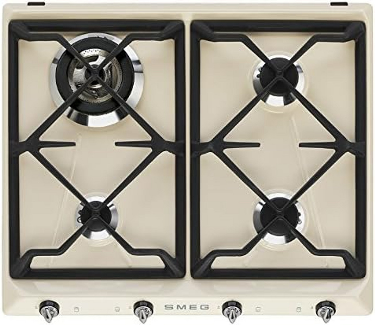 134823224_1 SMEG Placa de gas - SMEG SR964PGH, 4.0000 zonas, Gas NaturalGas ButanoGas Propano, 595 mm, Beige - Imagen 1
