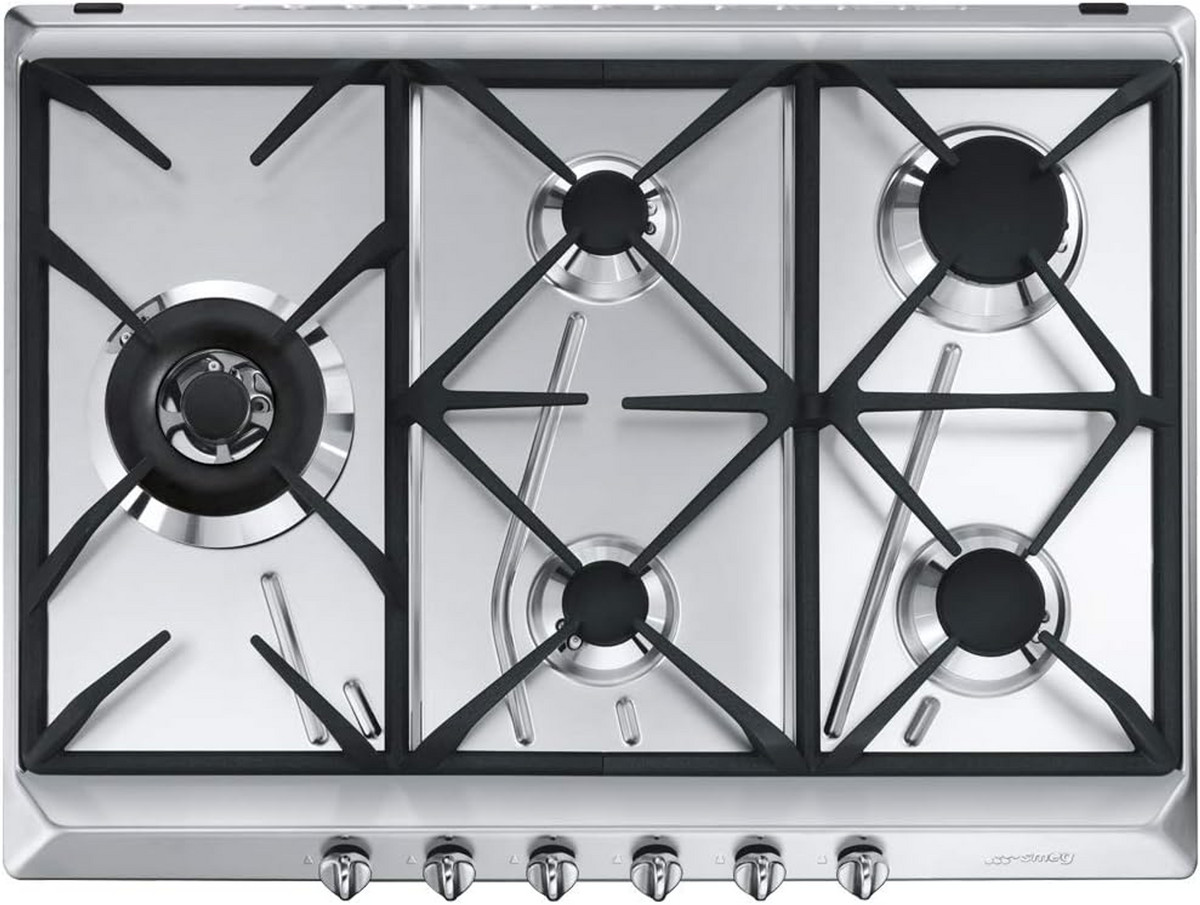 134823279_1 SMEG Placa de gas - SMEG 8017709114794, 4 zonas, G20 gas natural, 3,2 cm, Inox - Imagen 1