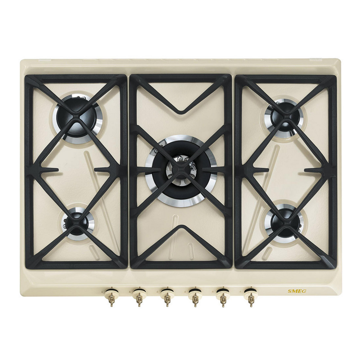 134823307_1 SMEG Placa de gas - SMEG 8017709233297, 5 zonas, Gas licuado del petróleo (LPG), 68,5 cm, Inox - Imagen 1