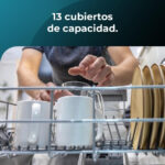 Lavavajillas libre instalación 60 cm - CECOTEC Bolero Aguazero 6100 Ec, 12 servicios, 6 programas, 60 cm, 300 - Imagen 2