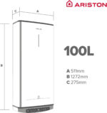 VELIS Termo Eléctrico - VELIS TECH DRY WIFI 100 ES EU ARISTON, 100 l, Gris - Imagen 3