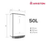 VELIS Termo Eléctrico - VELIS TECH DRY WIFI 50 ES EU ARISTON, 50 l, Gris - Imagen 6