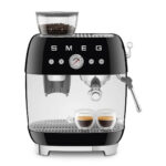 SMEG Cafetera express - SMEG EGF03BLEU, 20 bar, 1650 W, 2 tazas, Negro