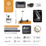 OLSSON Patinete eléctrico - OLSSON FRESH ADVANCED homologado DGT 38km autonomía, Pot. máx. 500 W, Carga máx. 120 kg, 10000 mAh, Blanco - Imagen 2