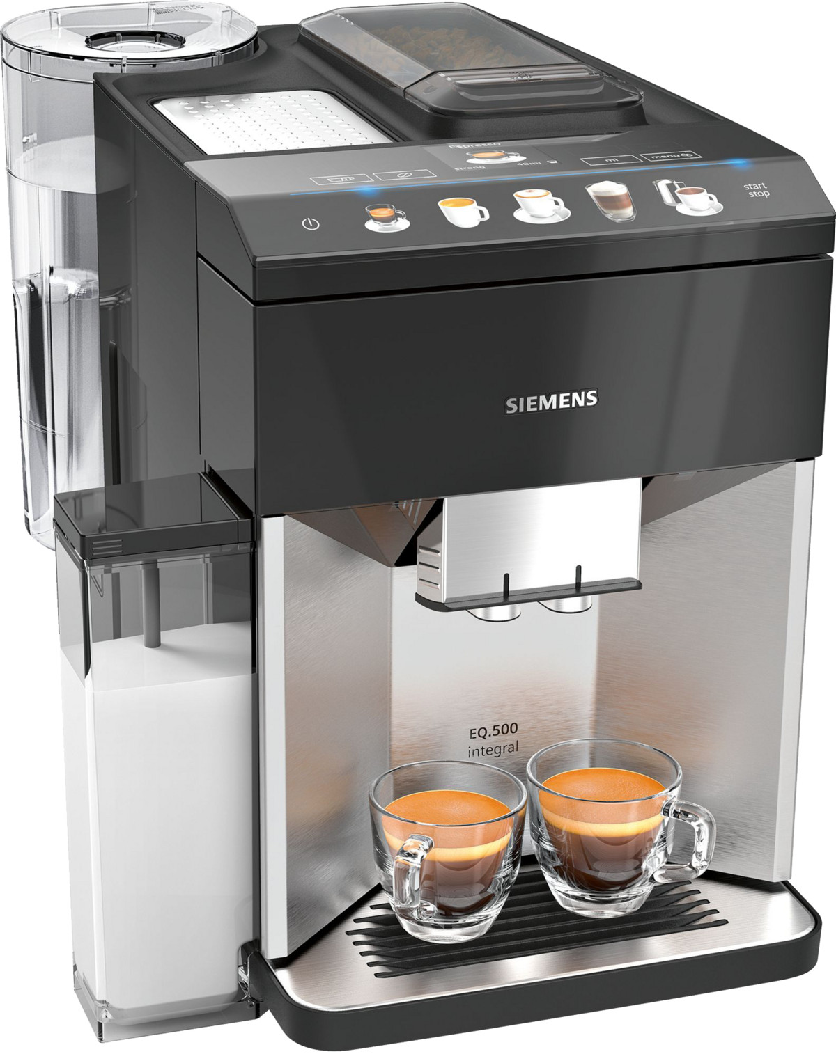 137195152_1 SIEMENS Cafetera superautomática - SIEMENS EQ.500 TQ507R03, 15 bar, 1500 W, 2,0 tazas, Negro, Acero inoxidable - Imagen 1