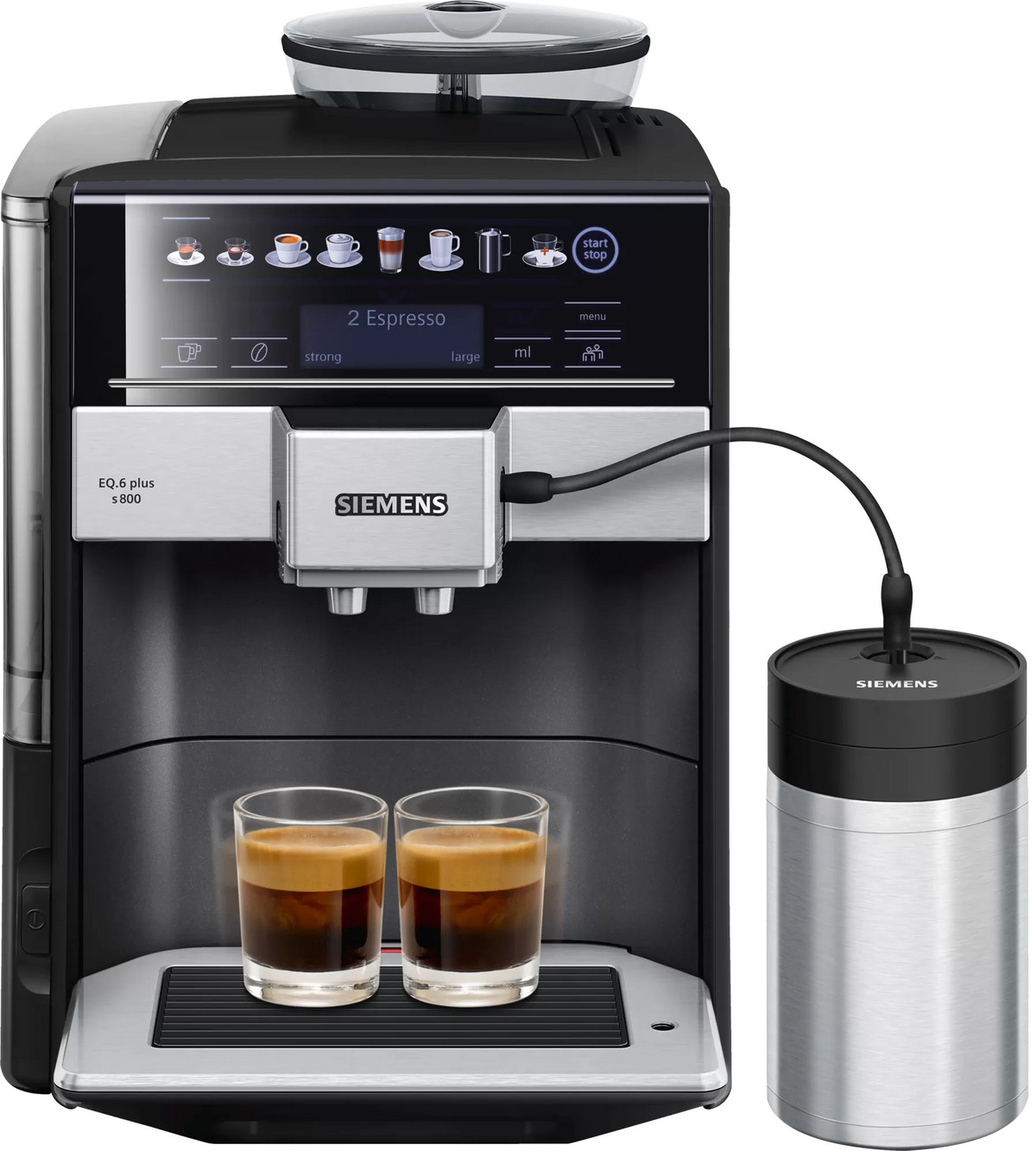 137215824_1 SIEMENS Máquina espresso - SIEMENS TE658209RW, 19 bar, 1500 W, 0,5 l, 2,0 tazas, Negro, Acero inoxidable - Imagen 1