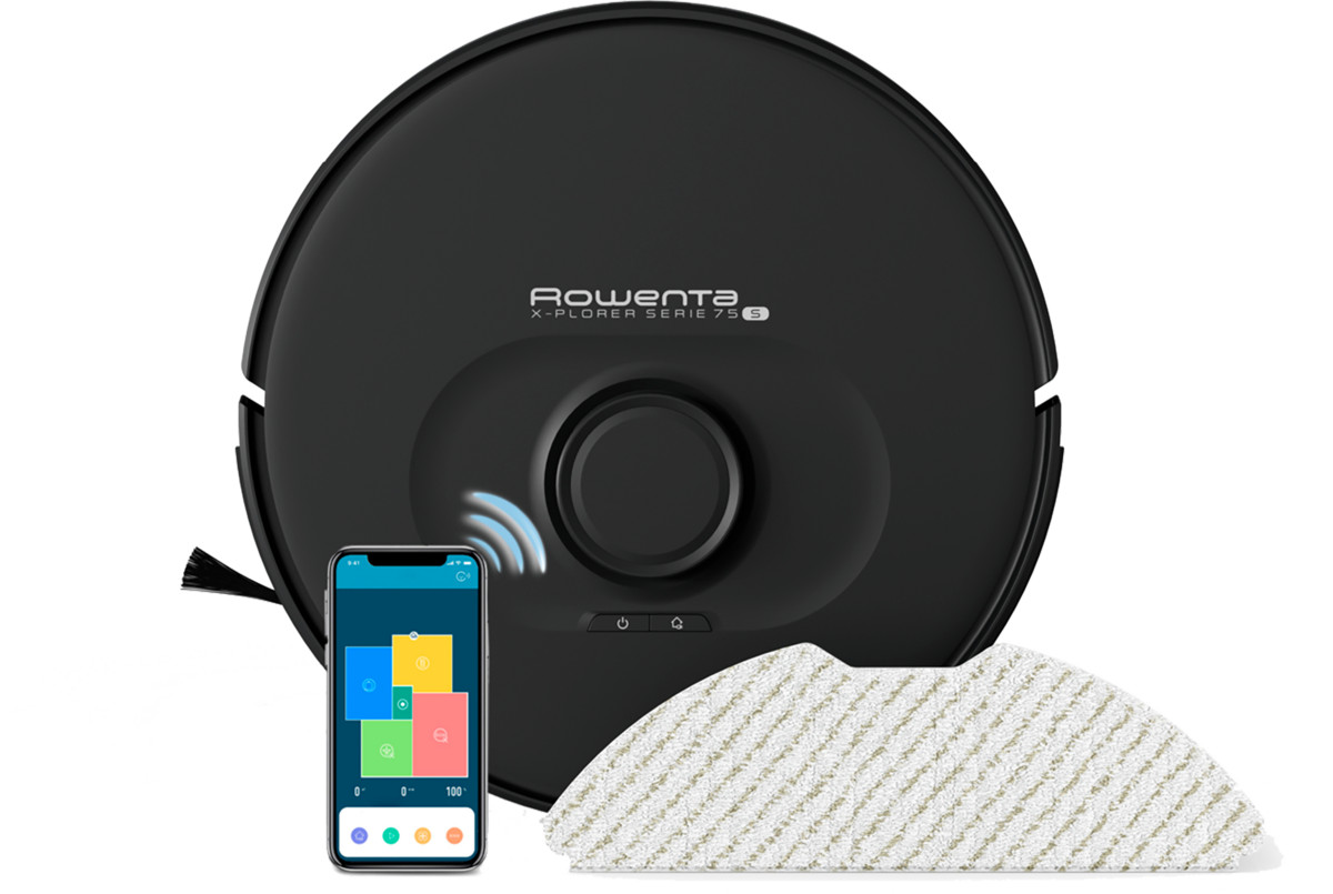 137220142_1 ROWENTA Robot aspirador - ROWENTA RR8575WH, 8575 W, Potencia de succión 2,7 kPa, Depósito 4,1 l, Autonomía 120 min, Negro - Imagen 1