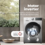 Lavadora carga frontal - EVVO Nova 8X, 8 kg, 13 programas, Gris - Imagen 5