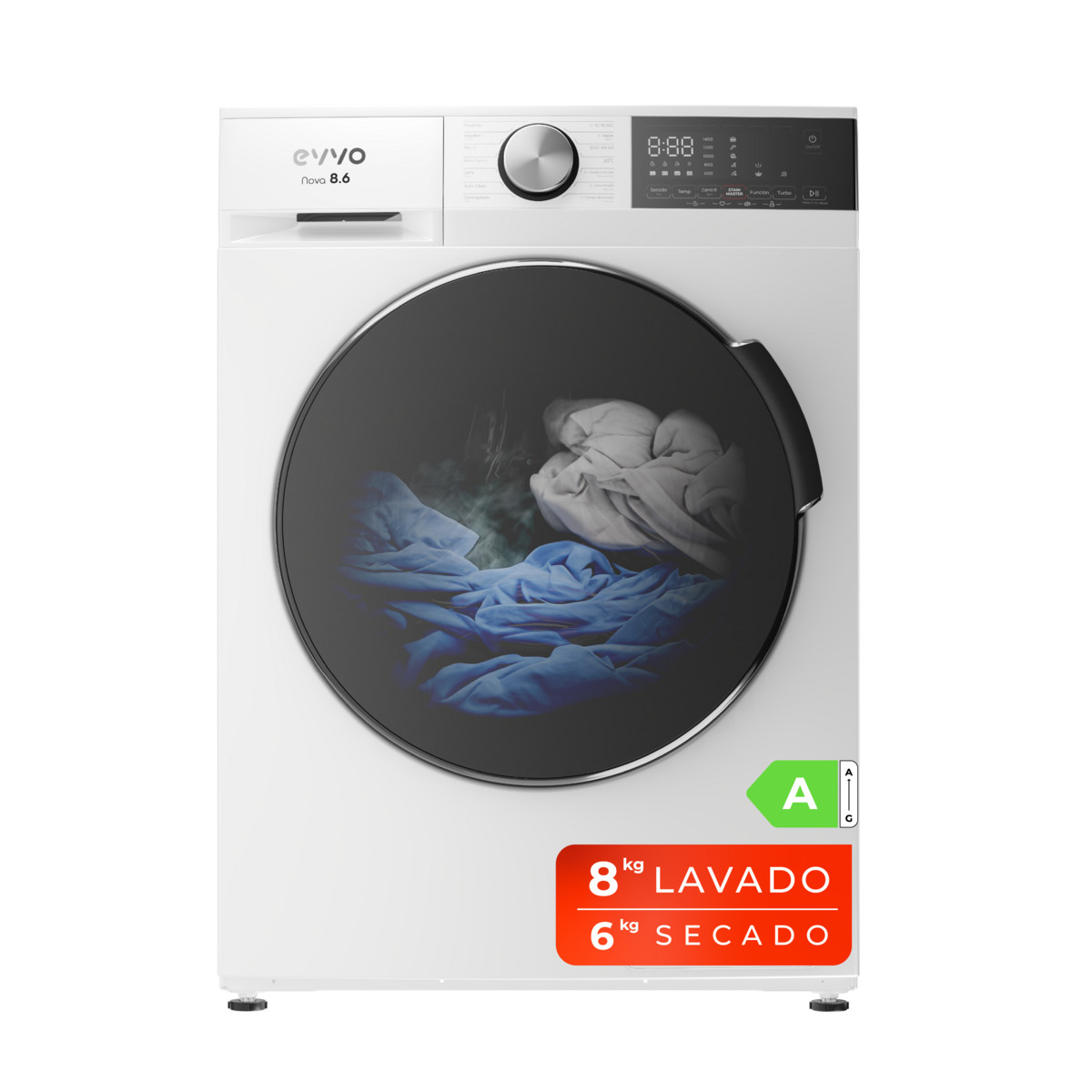 137977641_1 Nova Lavadora secadora - Nova 8/6 EVVO, 1350 rpm, 13 programas, Blanco - Imagen 1