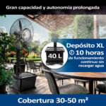 HJM Ventilador nebulizador - HJM VIT990, Para Terrazas 30-50 m², Depósito de 40 L, Spray Regulable, 210 W, 3 velocidades, Negro - Imagen 2