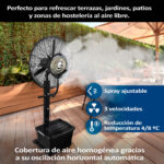 HJM Ventilador nebulizador - HJM VIT990, Para Terrazas 30-50 m², Depósito de 40 L, Spray Regulable, 210 W, 3 velocidades, Negro - Imagen 3