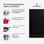 KLARSTEIN Placa de inducción - KLARSTEIN Masterzone 60 Flex, 4 zonas, 59 cm, Negro - Imagen 6