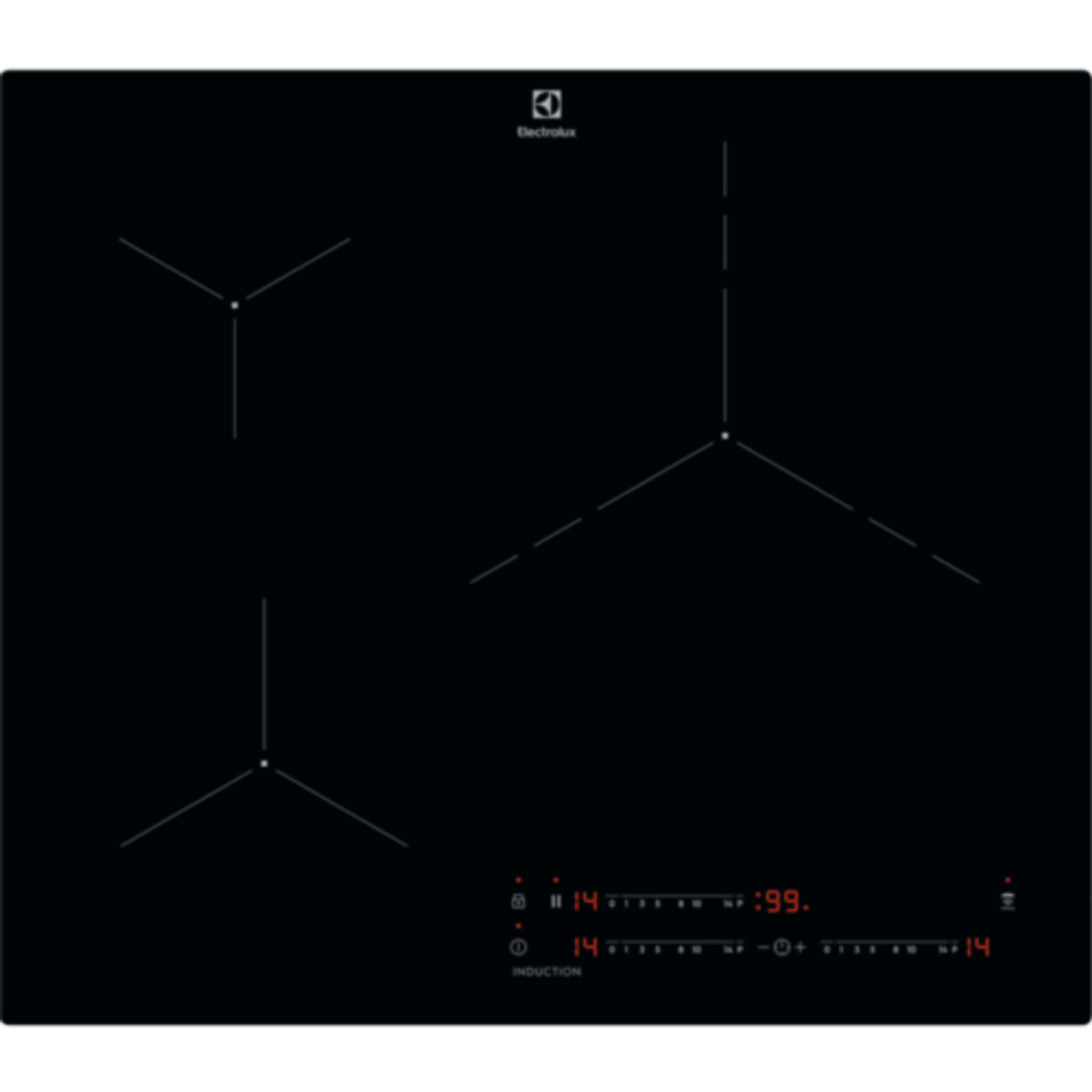 138827601_1 ELECTROLUX Placa inducción - ELECTROLUX LIT6340CK, 3 zonas, 590 mm, Negro - Imagen 1
