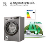 LG Lavadora carga frontal - LG F4WR5009A6M.AMBQPES, 9 kg, 1400 rpm, 12 programas, Inox grafito antihuellas - Imagen 2