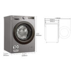 LG Lavadora carga frontal - LG F4WR5009A6M.AMBQPES, 9 kg, 1400 rpm, 12 programas, Inox grafito antihuellas - Imagen 3